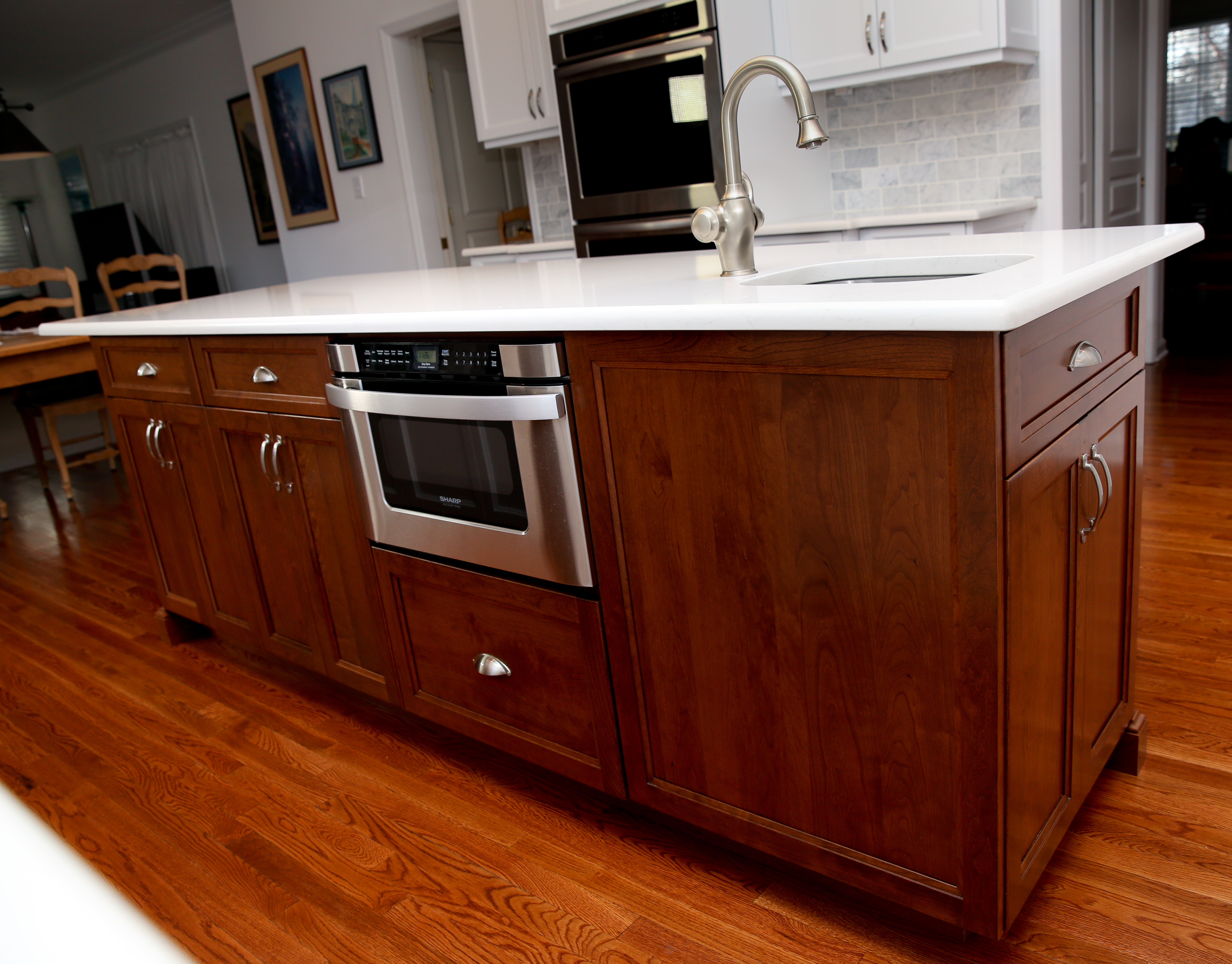 White Kitchen Cherry Island Little Silver New Jersey By Design