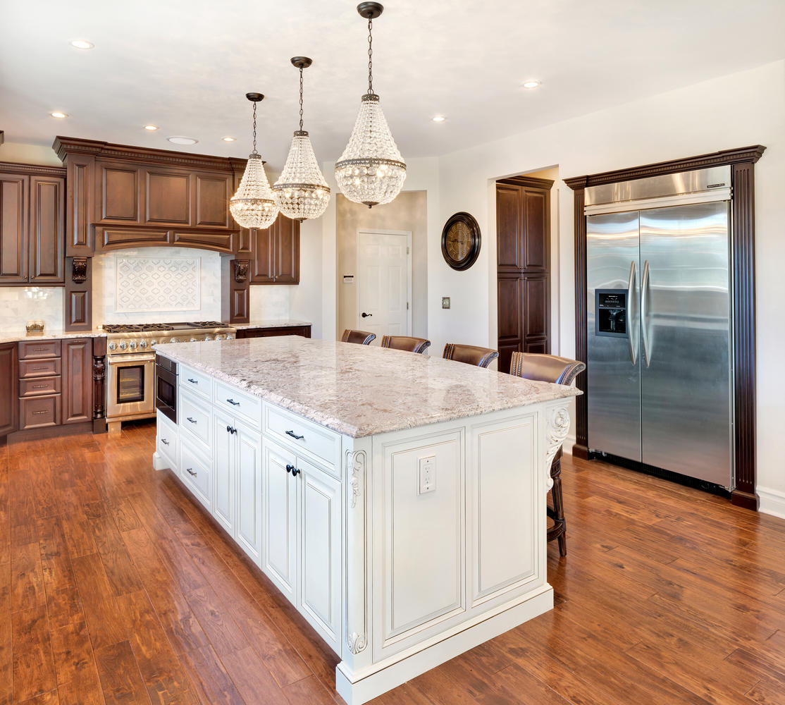 Dark Brown and White Kitchen Millstone New Jersey by Design Line Kitchens