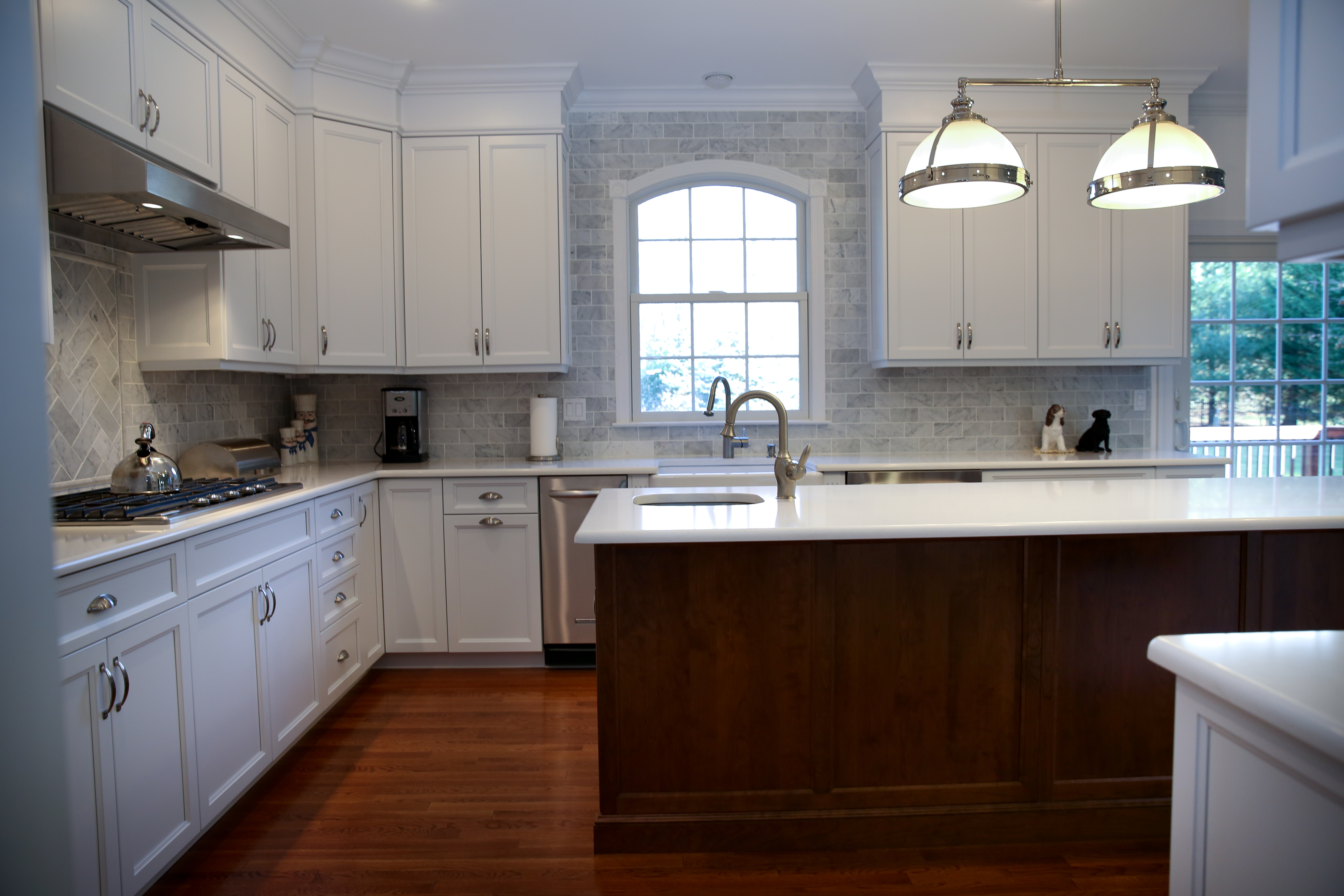 White Kitchen Cherry Island Little Silver New Jersey By Design