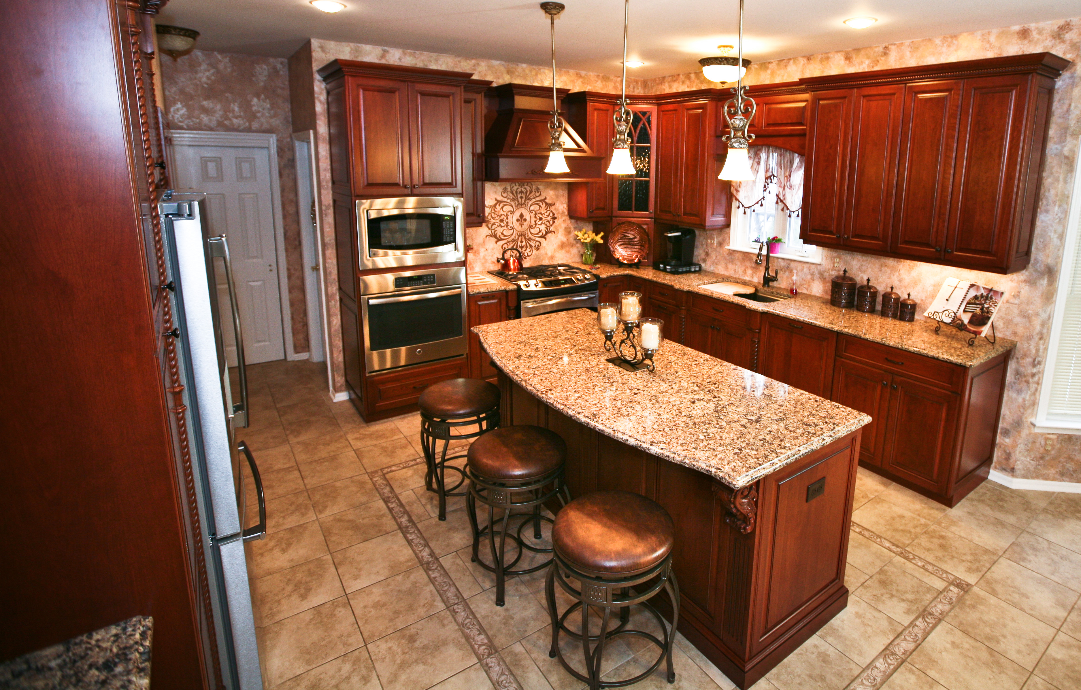 Rich Cherry Kitchen Allentown New Jersey by Design Line Kitchens