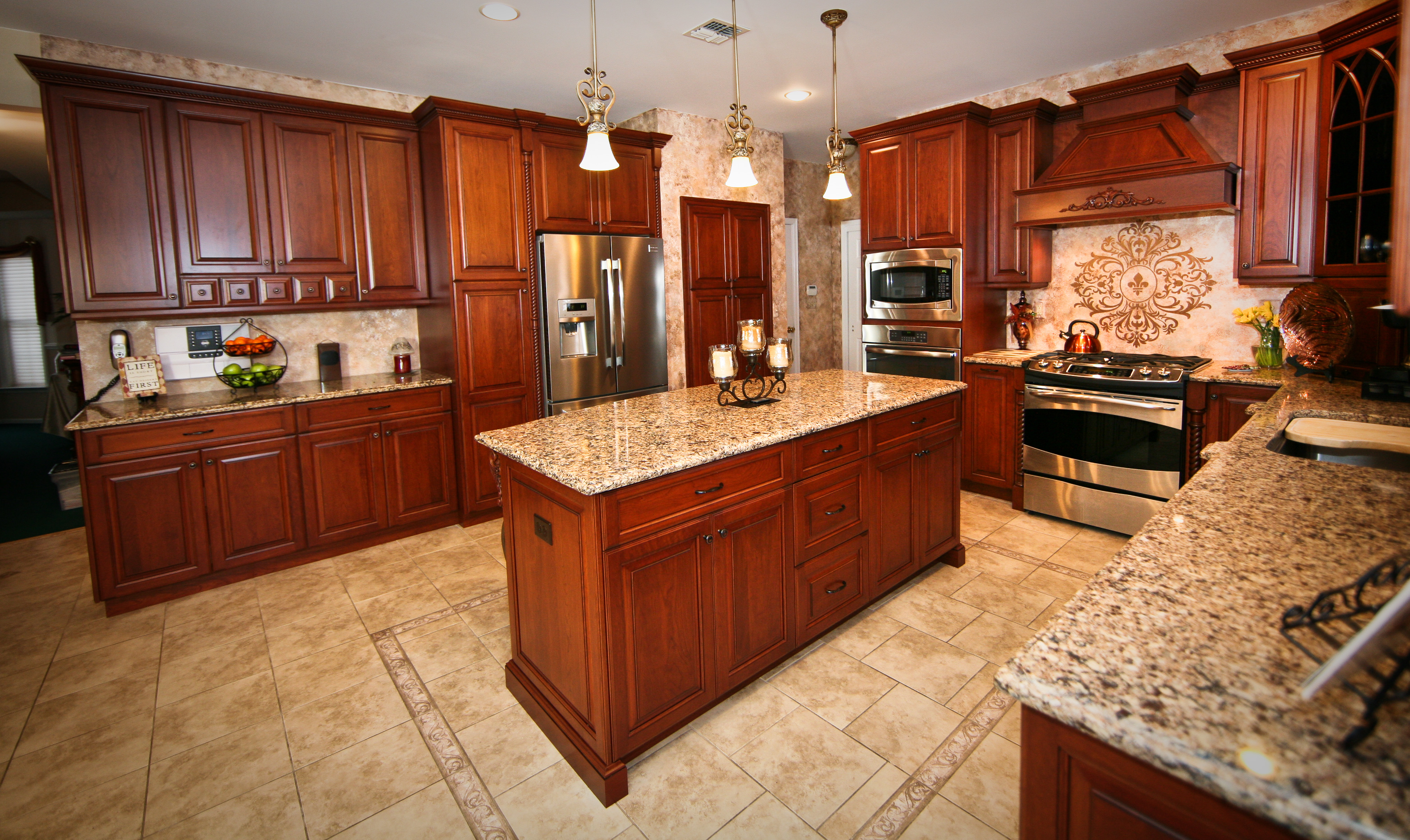 Rich Cherry Kitchen Allentown New Jersey by Design Line Kitchens