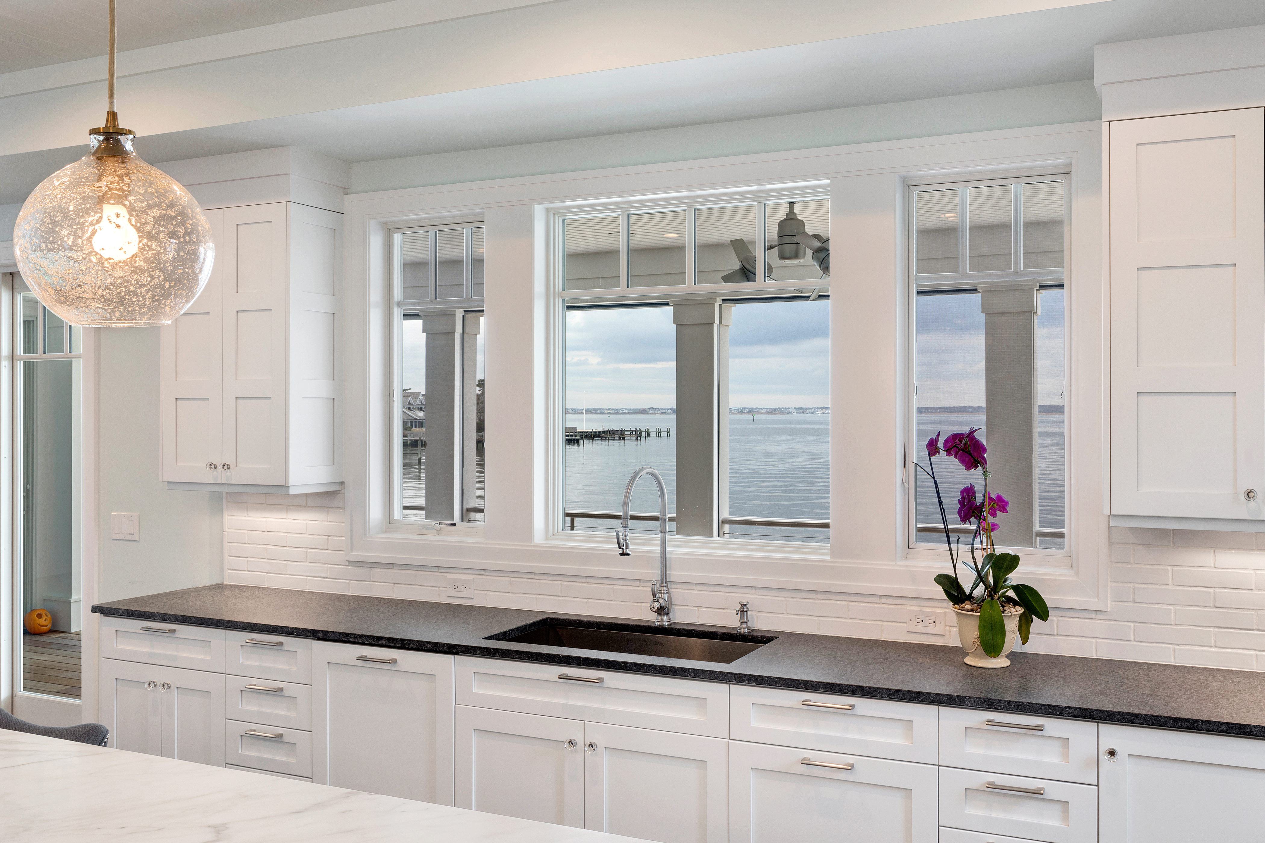 White Transitional Kitchen Mantoloking New Jersey By Design Line