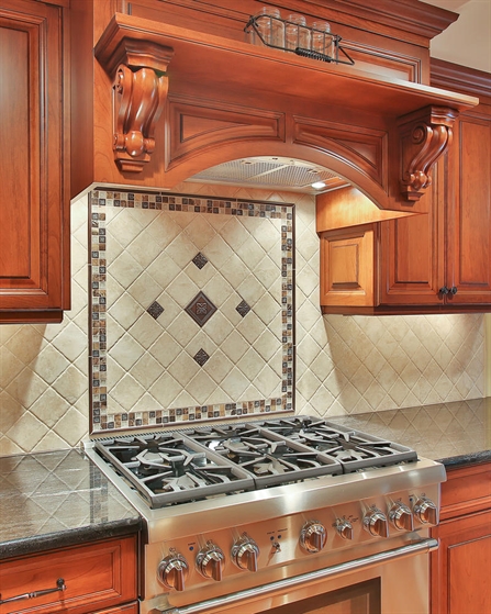 Traditional Tile and Range Hood