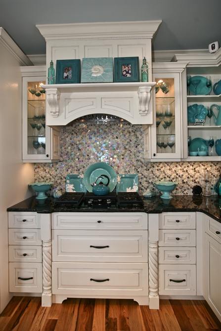 Cooktop with Wood Hood Above