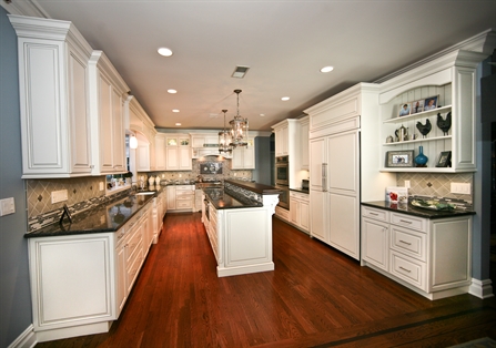 Designer White and Pewter Glaze Kitchen