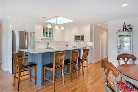Blue Painted Island with Raised Bartop