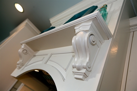 Scroll Corbel on Arched Range Hood