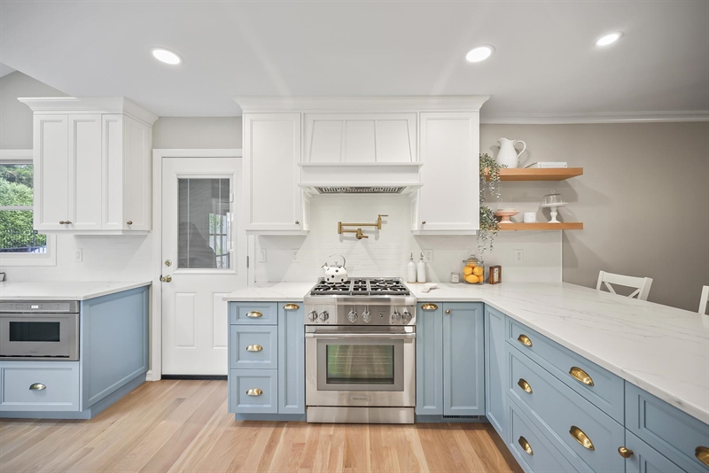 ramshorn drive renovation wall blue cabinetry