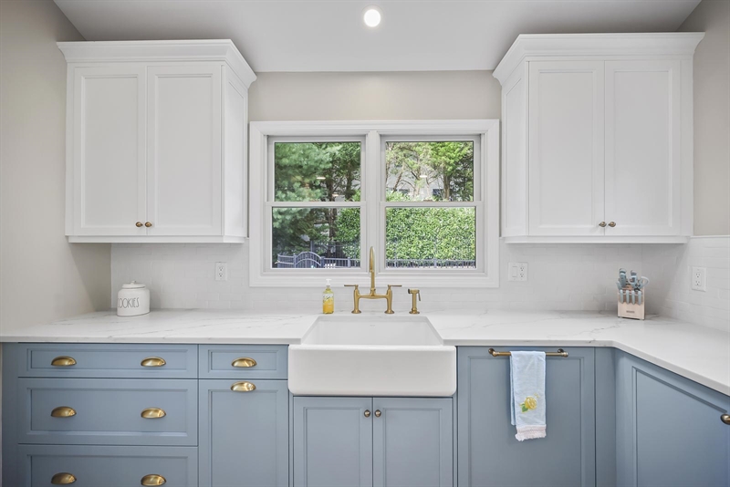 ramshorn drive renovation wall blue cabinetry