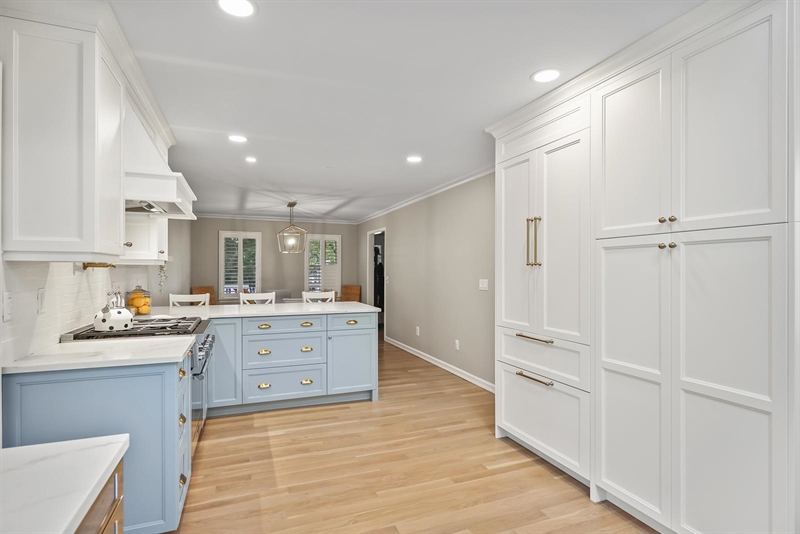 ramshorn drive renovation wall blue cabinetry