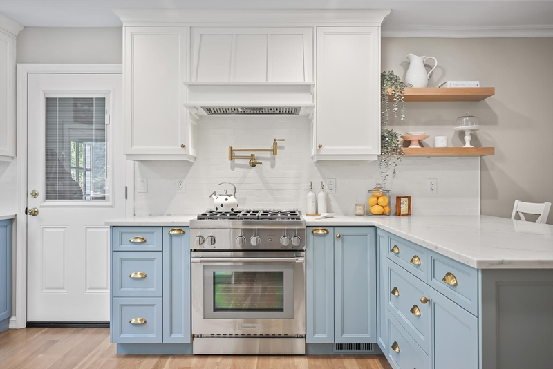 ramshorn drive renovation wall blue cabinetry