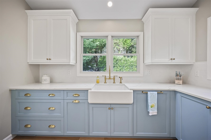 ramshorn drive renovation wall blue cabinetry