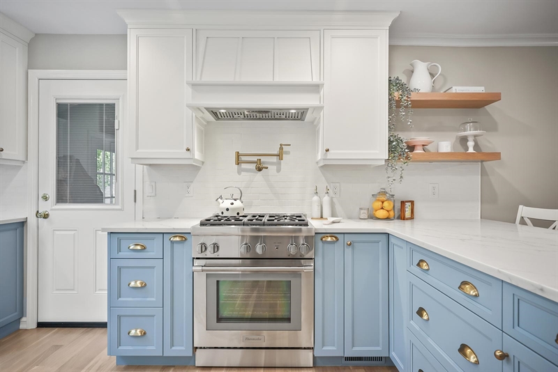 ramshorn drive renovation wall blue cabinetry
