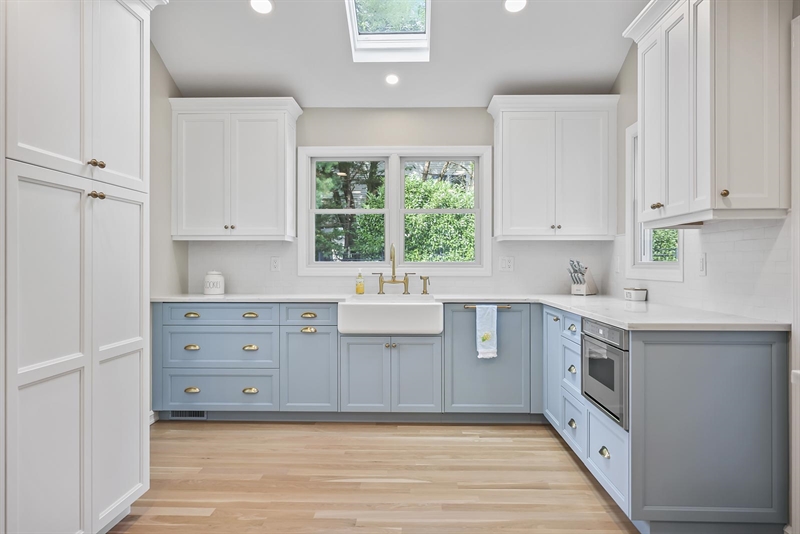 ramshorn drive renovation wall blue cabinetry