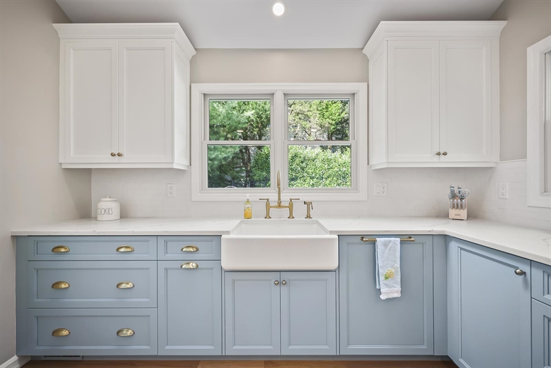 ramshorn drive renovation wall blue cabinetry